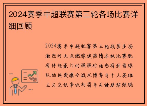 2024赛季中超联赛第三轮各场比赛详细回顾